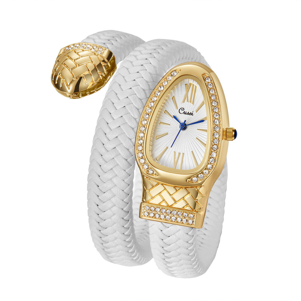 Snake Watch Fashion Quartz Diamond Leather Strap