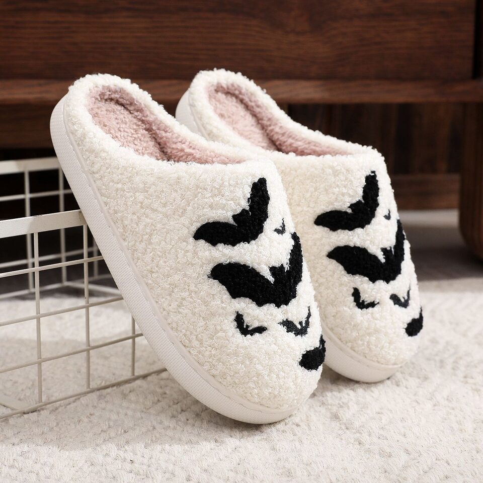 Funny Bat Slipper Halloween Pumpkin Flat Indoor House