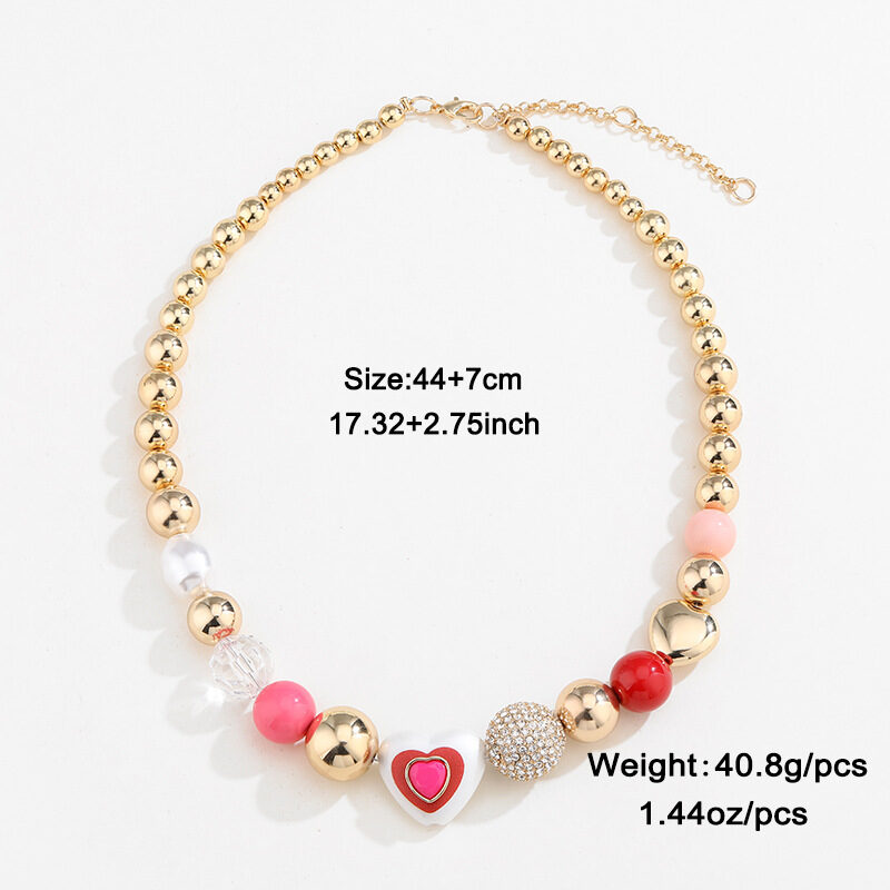 Fashion Original Design Heart Peach Pearl Combination Bracelet