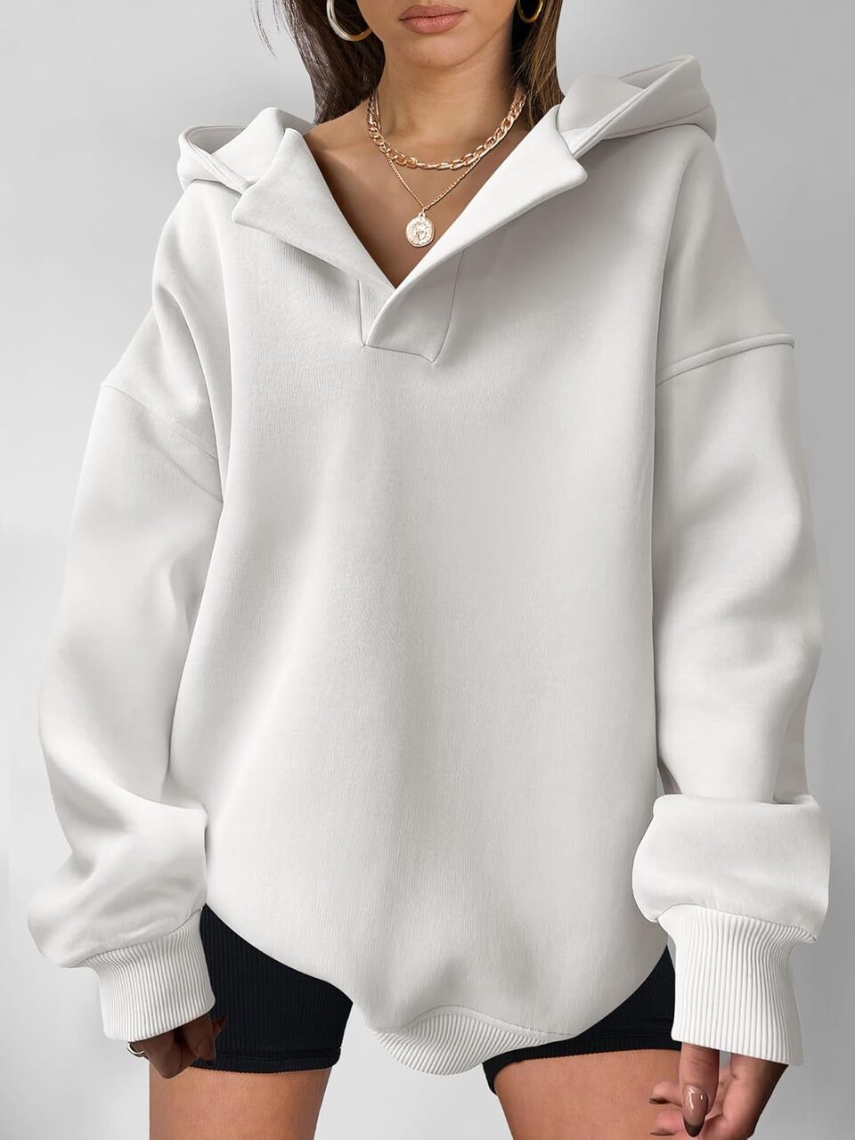 Women's Solid Color Hoodies Long Sleeve Hooded Loose