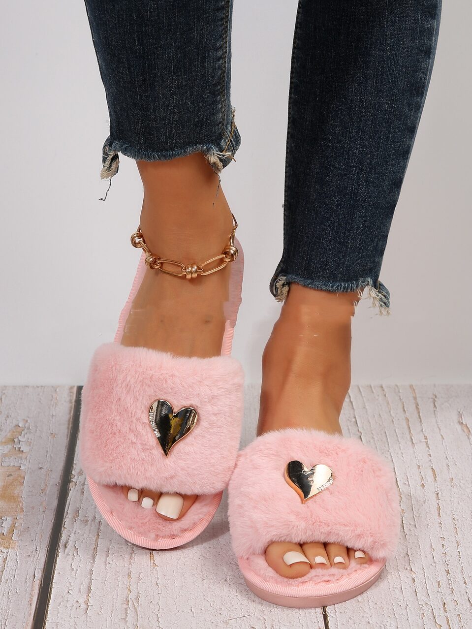 Fluffy Slipper Fall Winter Warm Home Fur Furry