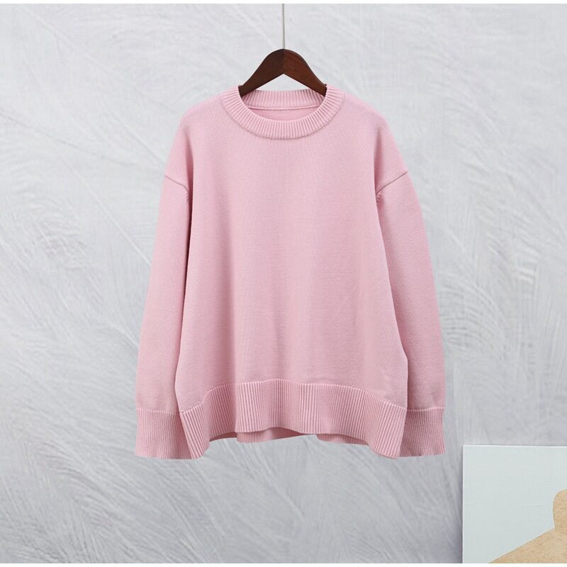 Sweet Crew Neck Pullover Sweater Winter Fashion Loose
