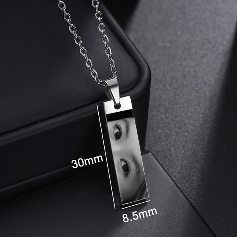 Eyes Photo Necklace Stainless Stee Engrave Eye Necklaces