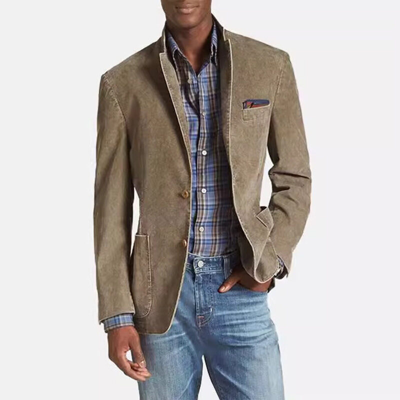 Denim Suit Casual Solid Color Men's Clothing Suits