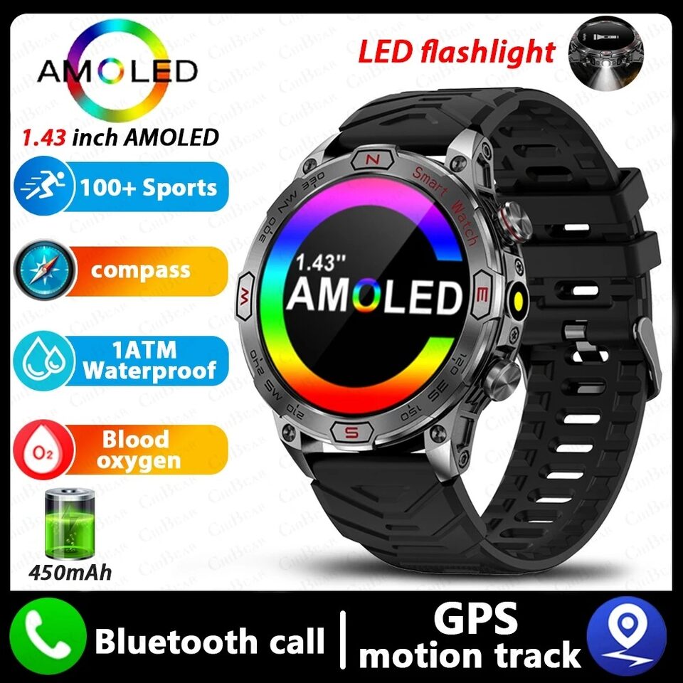 Smart Watch Hd Amloed Screen Bluetooth Calling Sports