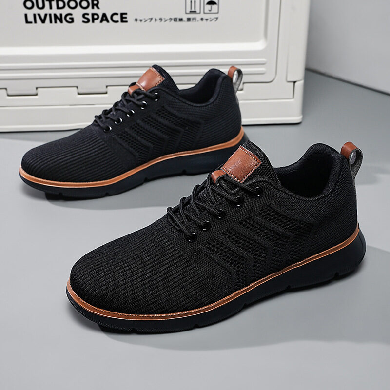Fashion Lace-up Mesh Sneakers Casual Flying Woven Walking