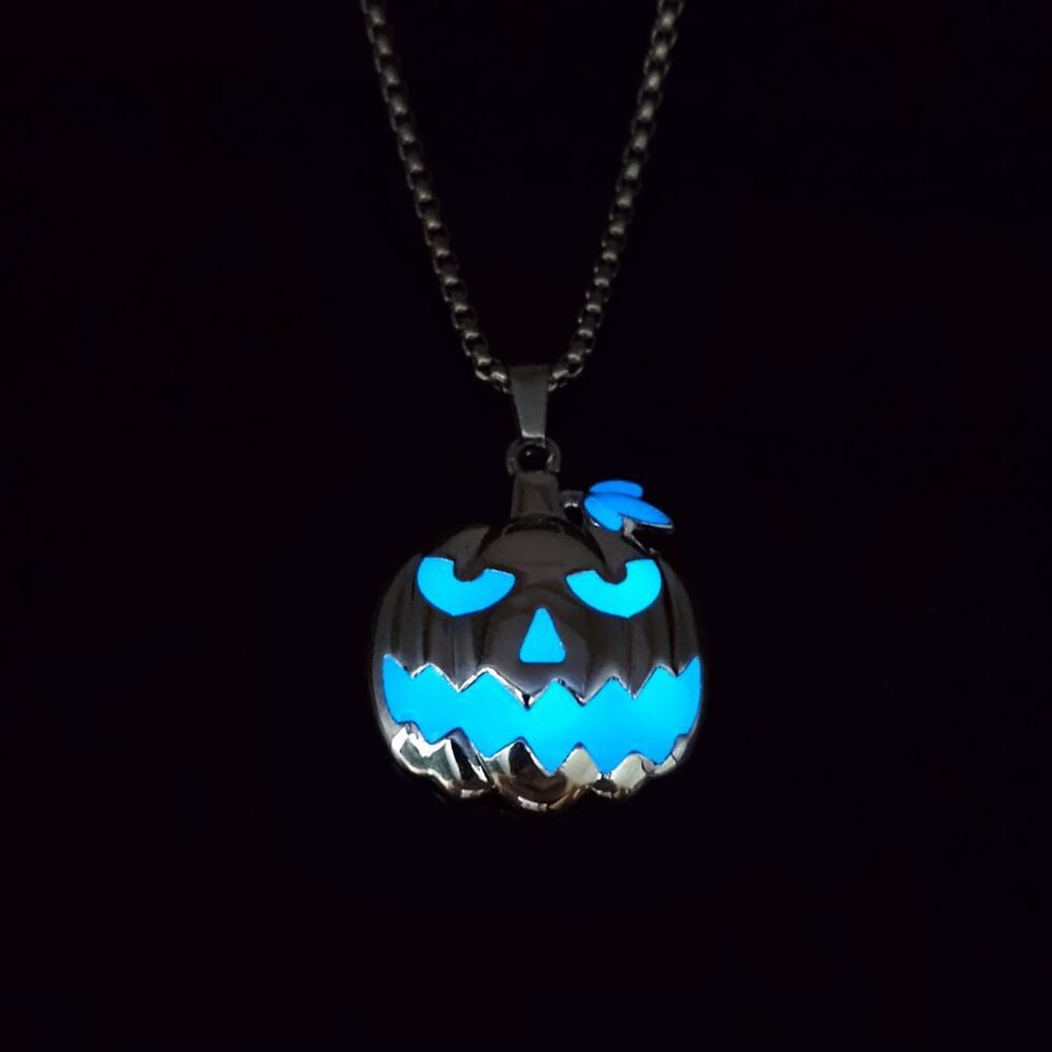Halloween Ghost Festival Necklace Luminous Pumpkin Pendant Night