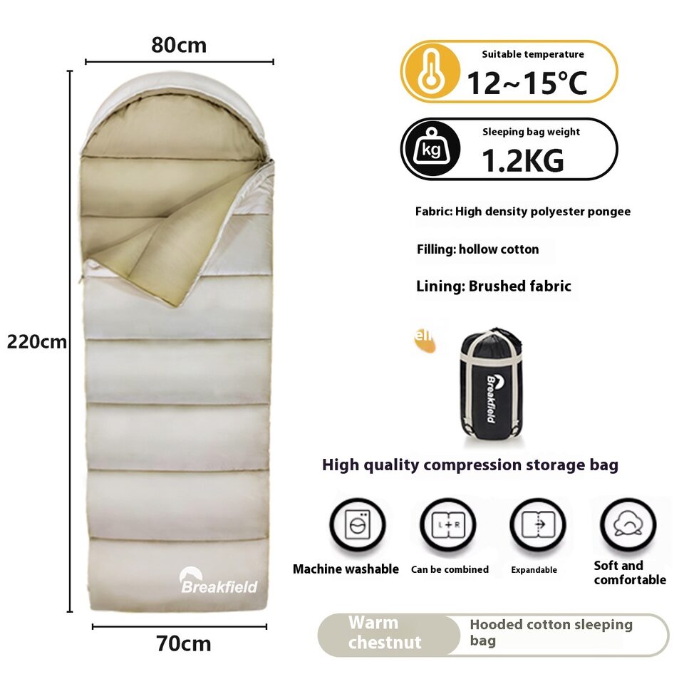 Outdoor Camping Thickened Waterproof Cotton Sleeping Bag Four