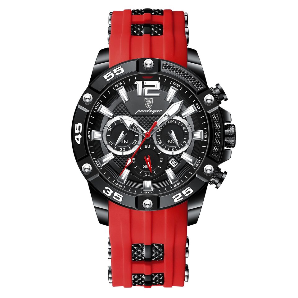Multifunctional Men's Watch Silicone Band Quartz Wrist