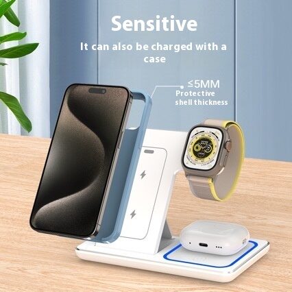 15W 3 In 1 LED Fast Wireless Charger