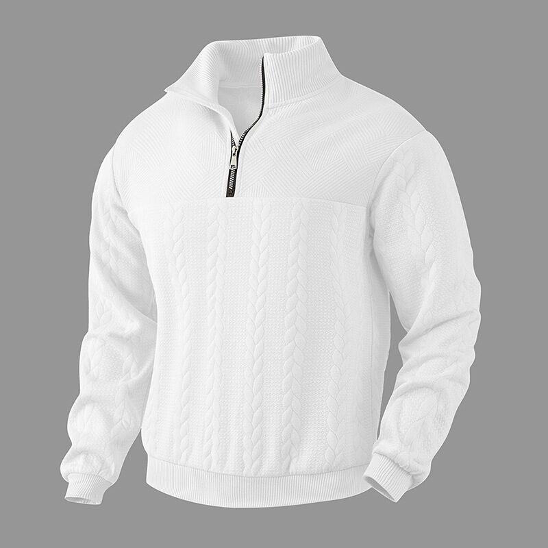 Men's Jacquard Fall Winter Long-sleeved Warm Pullover Hoodies