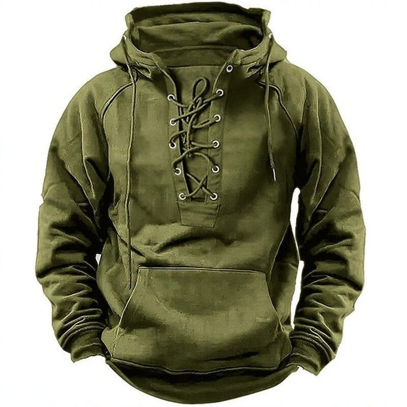 Ins Lace-up Hoodie Casual Sports Pocket Sweatshirt Men's