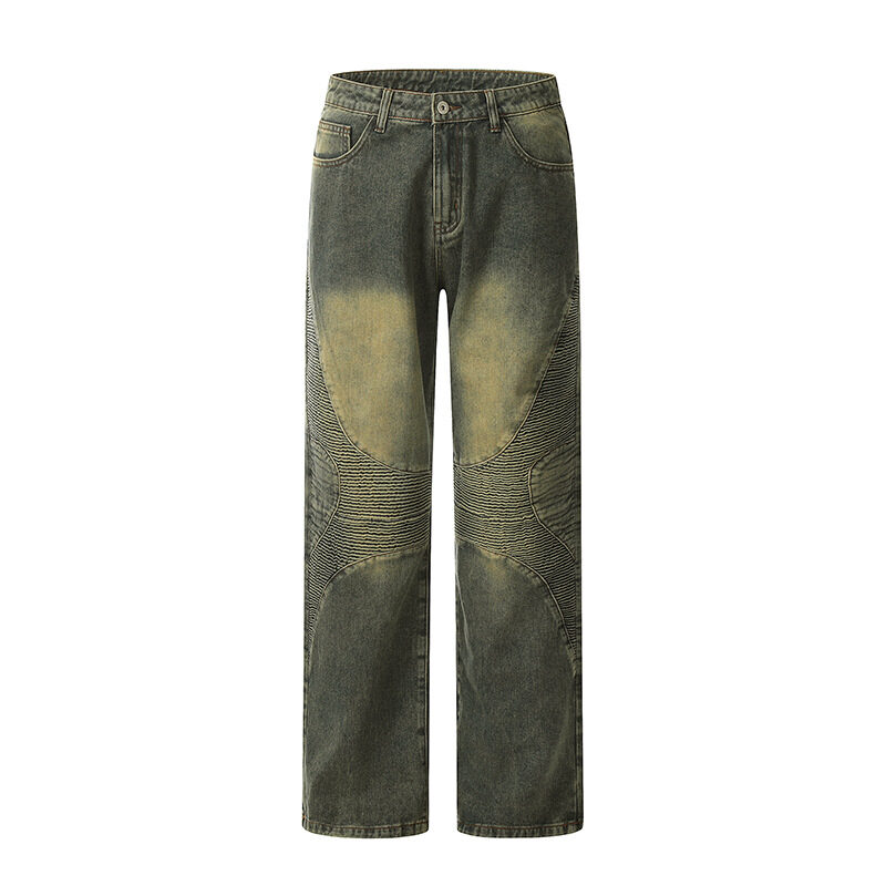 Straight Jeans Washed Yellow Mud