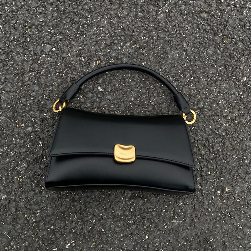 Black Underarm Baguette Bag Portable Crossbody