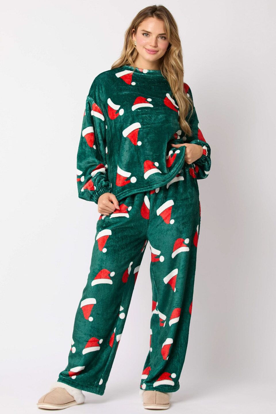 Casual Flannel Pajama Sets For Women 2 Piece