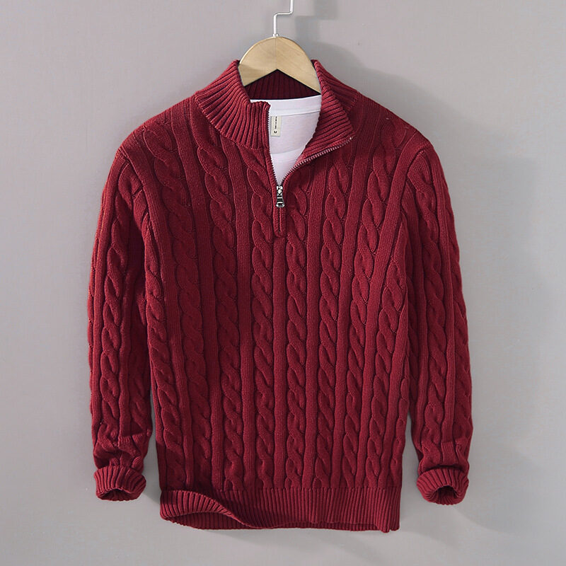 Sweater Loose Zip Pullover Knitting Coat Men