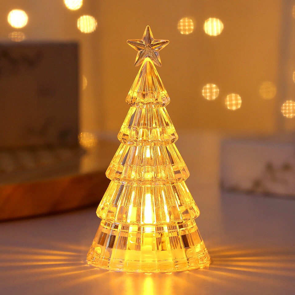 Christmas Decoration Light-emitting Tree Crystal Small Night Lamp