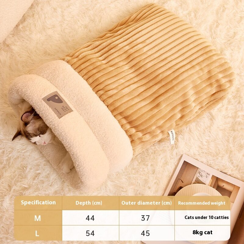 Pet Sleeping Bag Winter Warm Soft Plush Semi