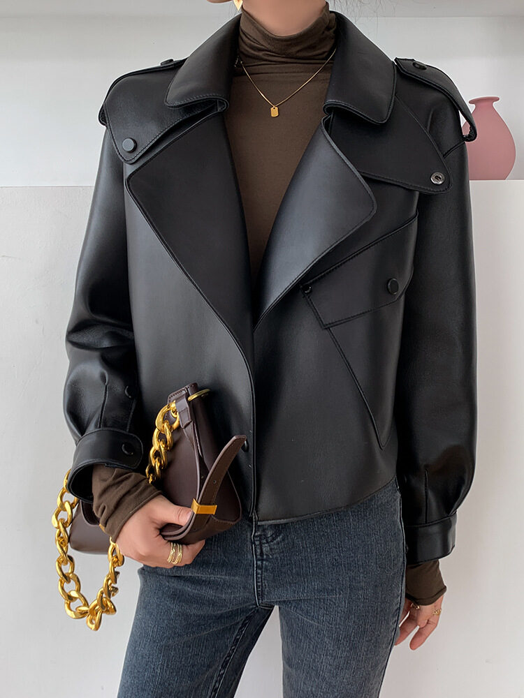 New Genuine Leather Clothes Women's Jacket Sheepskin Loose-fitting