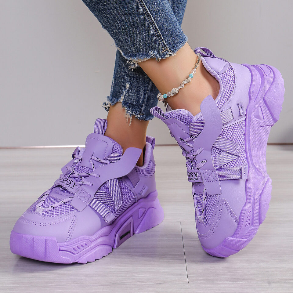 Platform Mesh Surface Dad Shoes Women's Breathable Sports