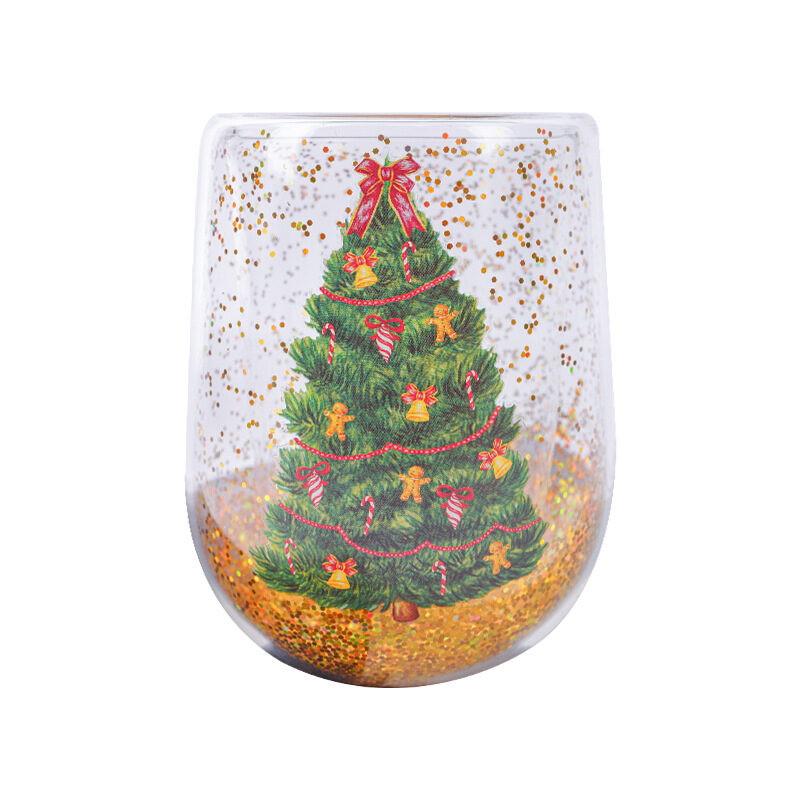 Christmas Tree Cups Heat Resistant Double Layer Flowing
