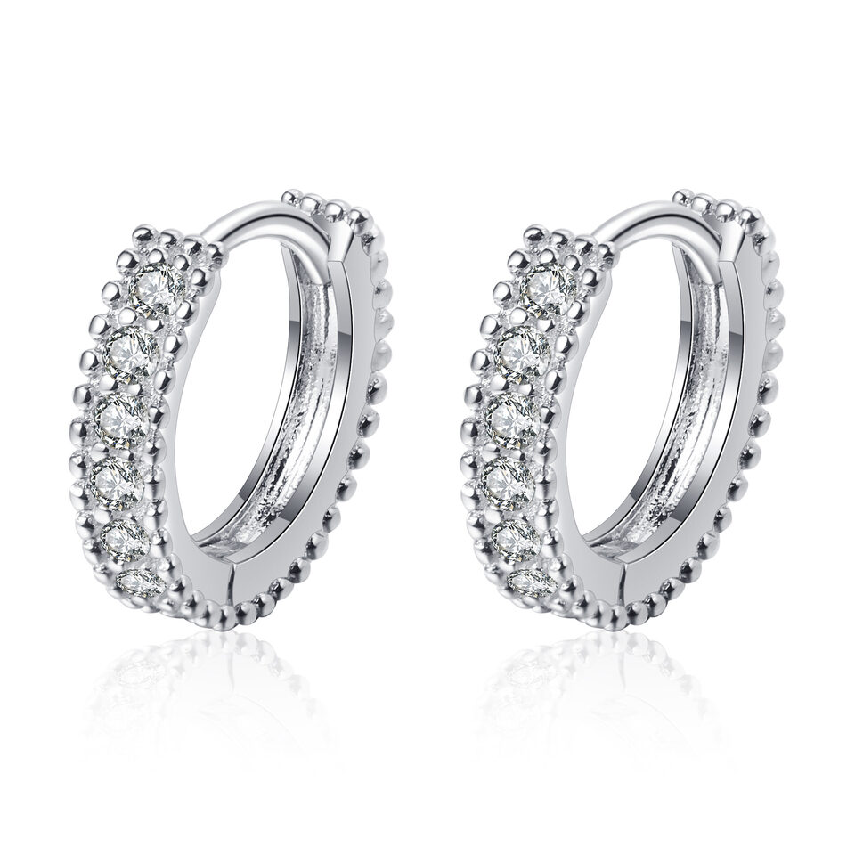 S925 Silver Earrings Female Inlaid D Color Moissanite