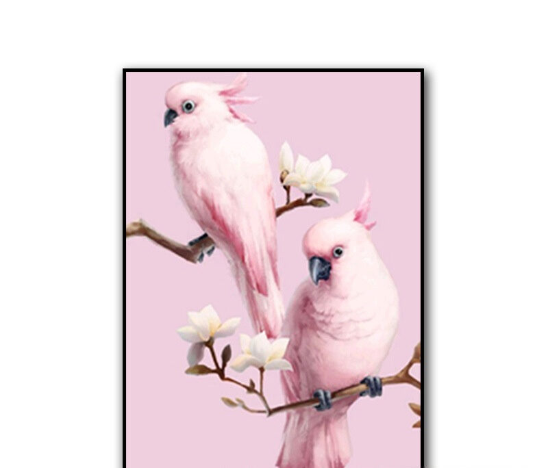 Rubik's Cube Round Diamond Parrot Painting Living Room