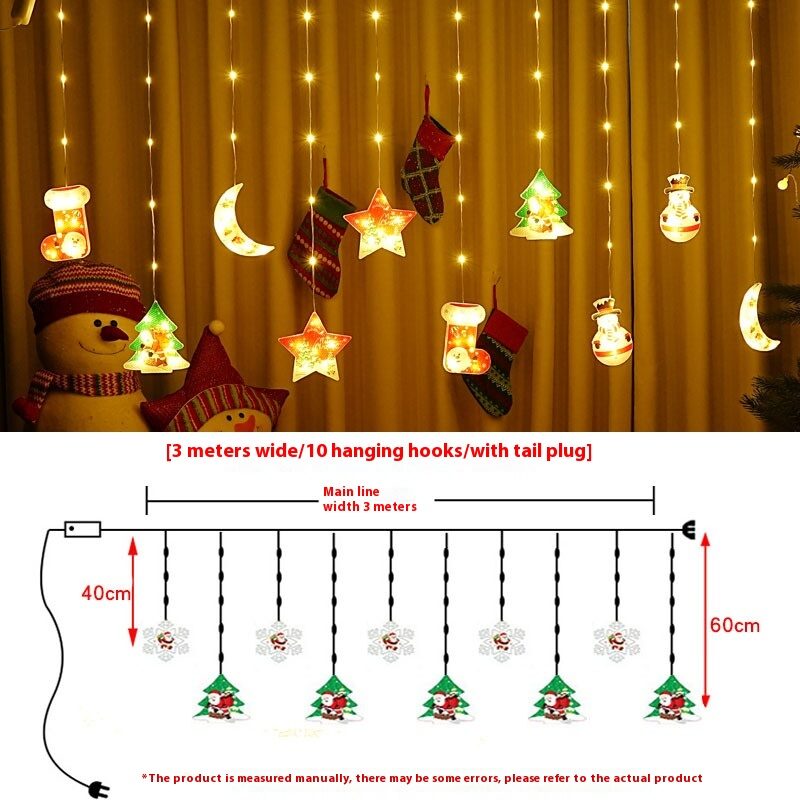 Painted Christmas Curtain Lights Holiday Layout Rubber-covered Wire