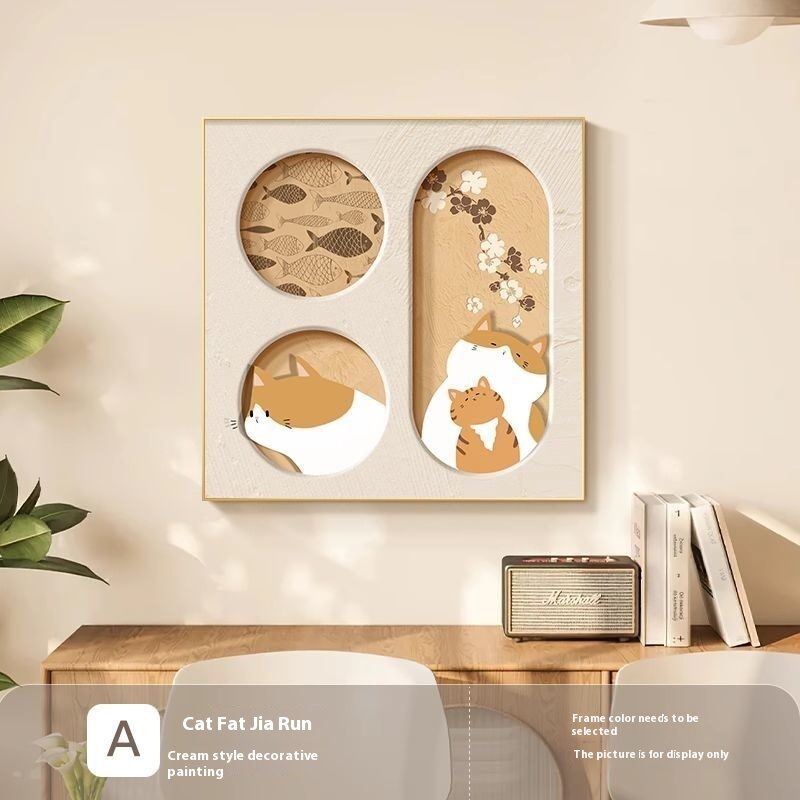 Cute Cat Dining Roomliving Room Cream Style Desktop