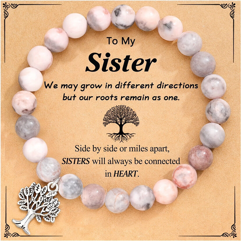 Fashion Natural Stone Pinkred Zebra Tree Of Life