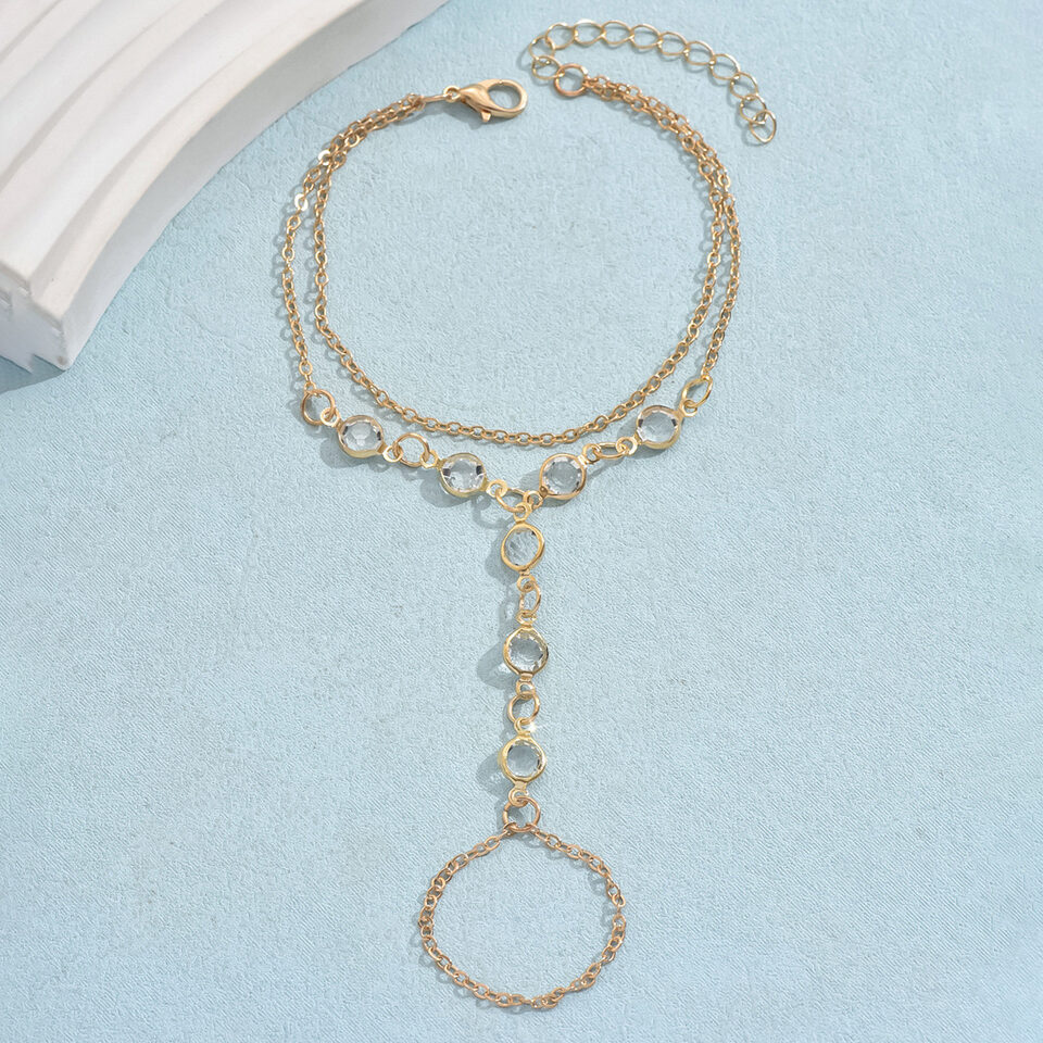 European And American Fashion Minimalist Bracelet Ring Crystal