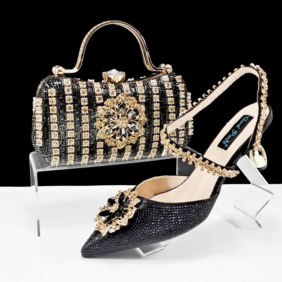 Sexy Women's Shoes And Bags Suit Drill Buckle