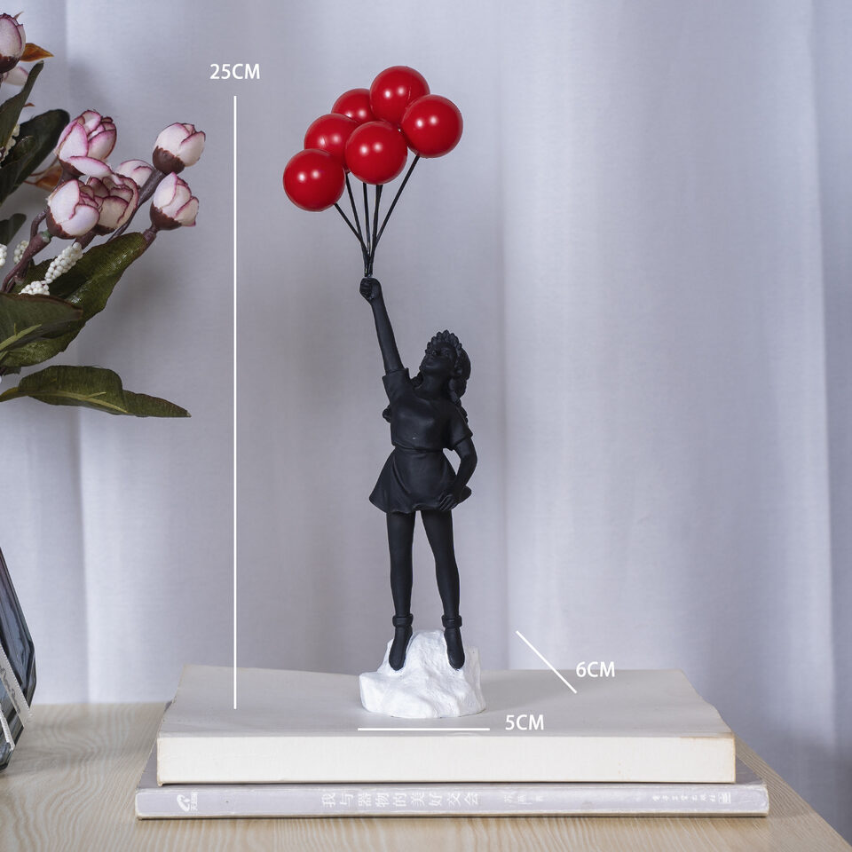 Little Girl With Balloon Art Sculpture Living Room