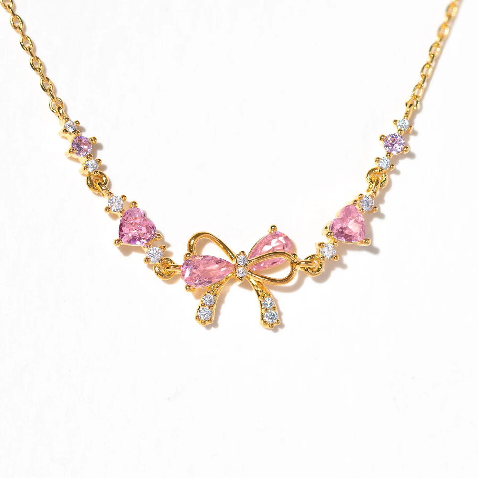 Sweet Bow Heart Rhinestone Bracelet Y2K Ins Fashion