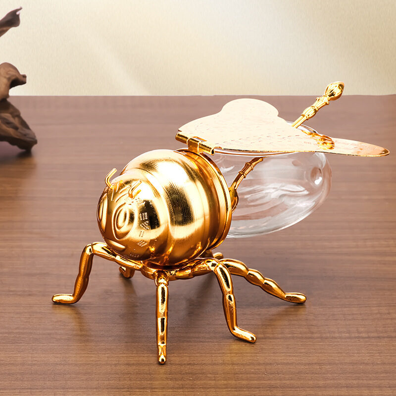 Bee Shaped Honey Jar With Spoon Versatile Novelty