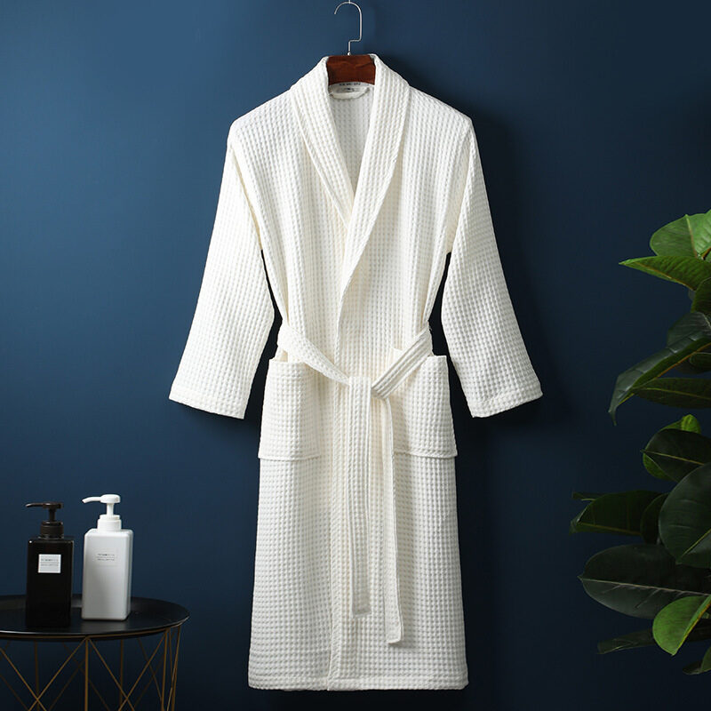 Pure Cotton Bathrobe Long Waffle All Nightgown