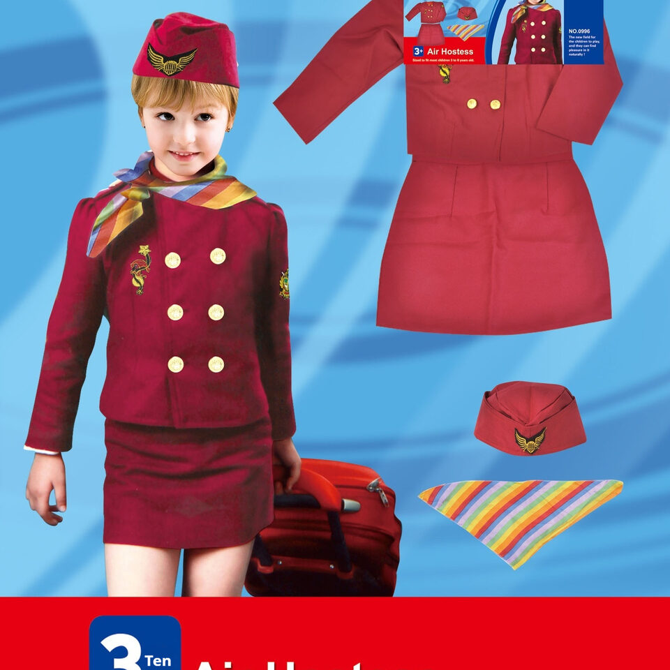 Children's Captain Clothing Girls Stewardess Holiday Party Performance