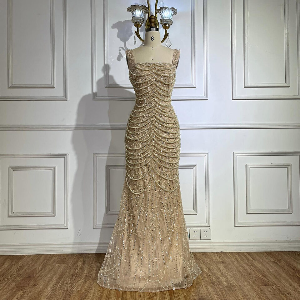 Nude Elegant Sling Light Luxury High-end Pearl Beaded