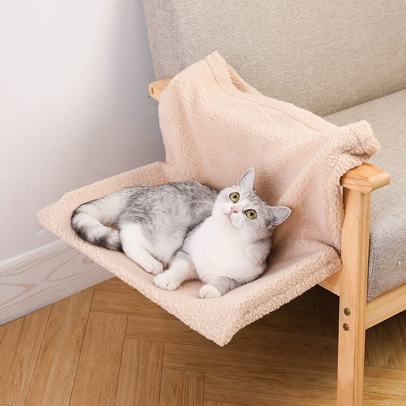 Plush L-shaped Cat Hammock Hanging Nest Pet Products