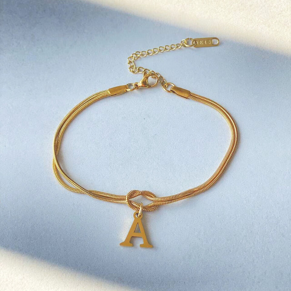 New Letter A-Z Love Knot Bracelets For Women