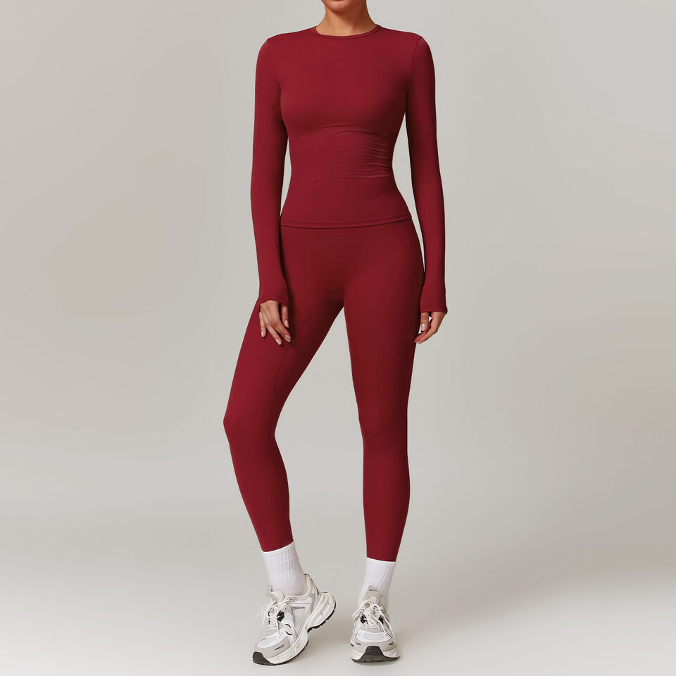 Tight-fitting Brushed Yoga Suit Quick-drying Fitness Clothes Long