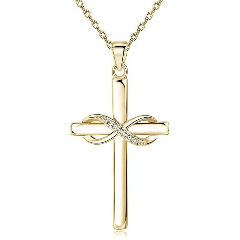 Cross With Infinity Sign Pendant Necklace For Women
