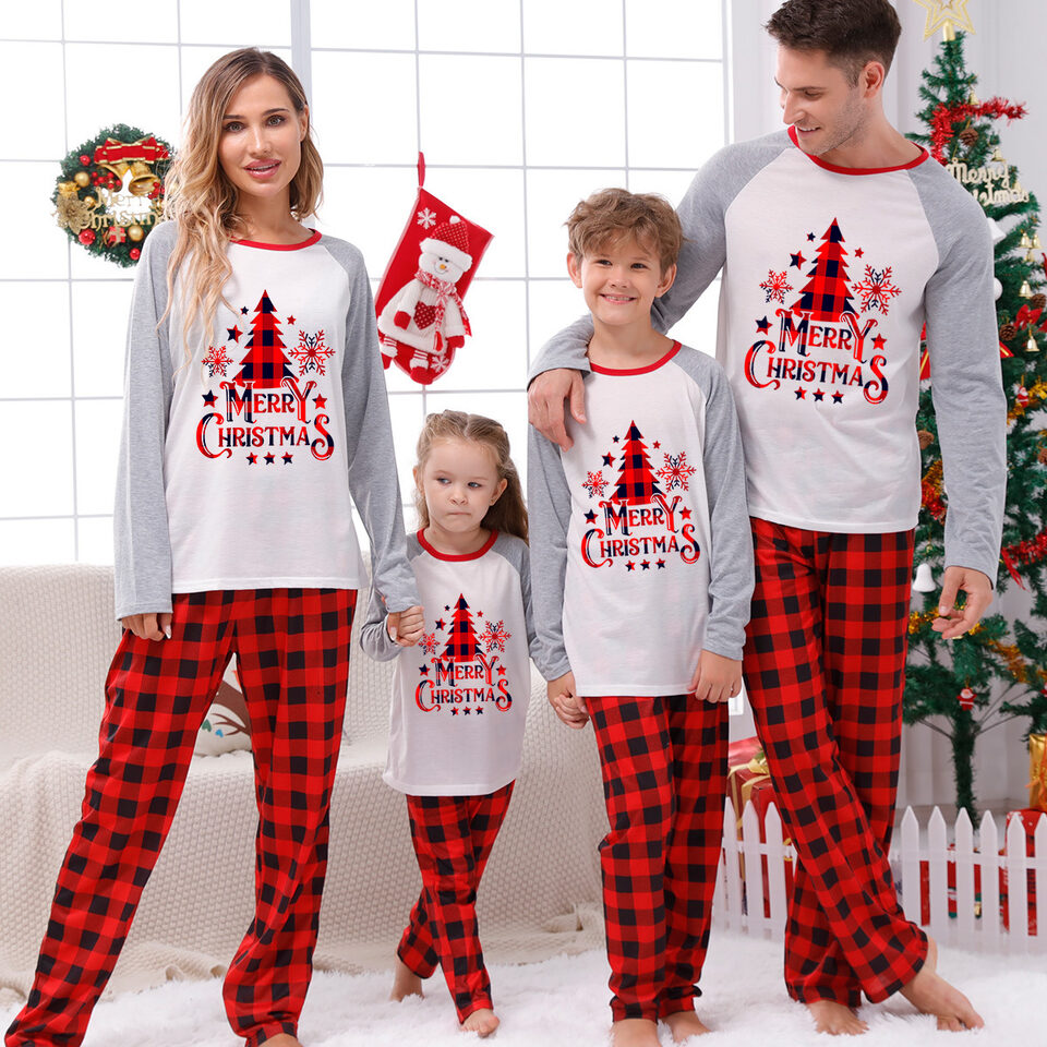 European And American Parent-child Homewear Clothes Christmas Suit