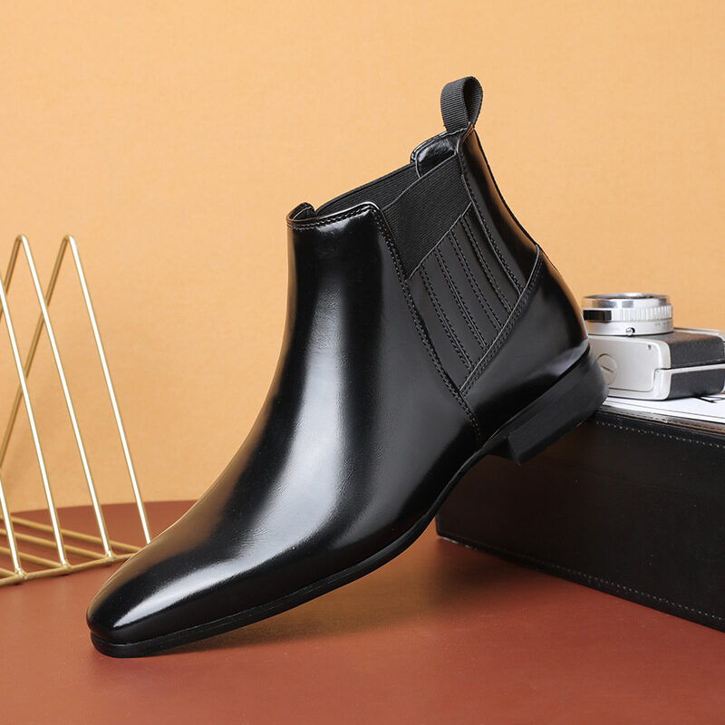 Pointed Toe Chelsea-style Boots For Men Fashion British