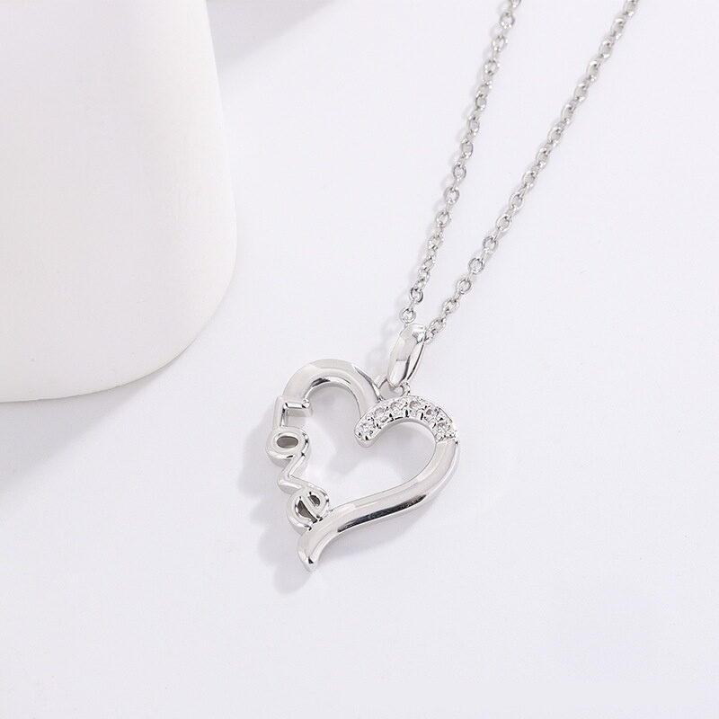 Creative Heart Design LOVE Titanium Steel Necklace Pendant