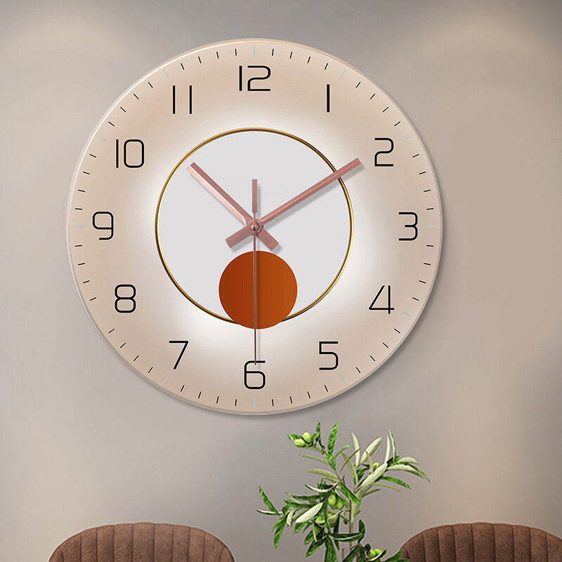 Tempered Glass Wall Clock Mute Living Room Wall-mounted