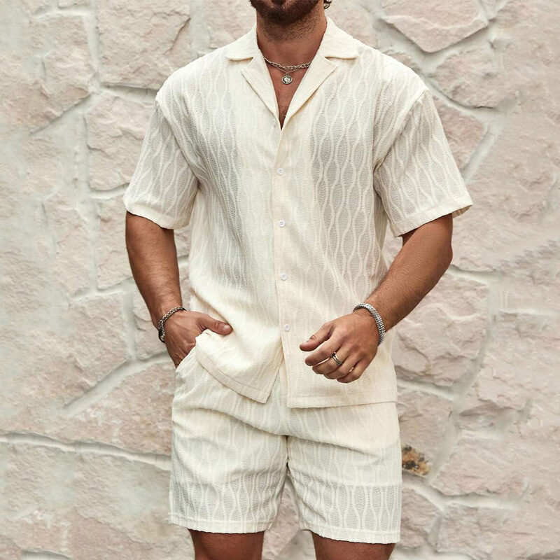 Men Tracksuits Summer Fashion Solid Loose Casual Two