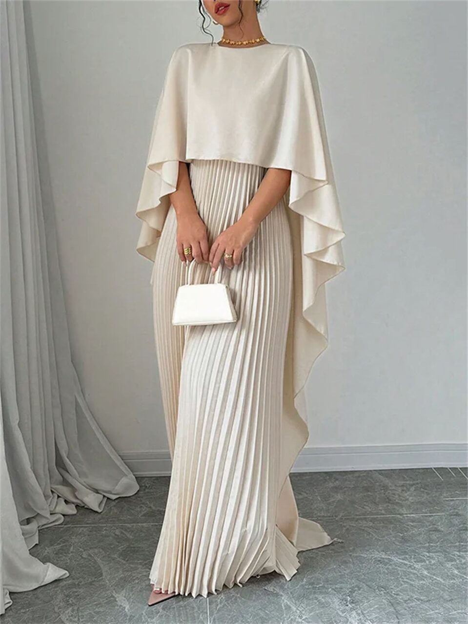 Women's Loose Batwing Sleeve Dress Fashion Casual Mid-Length
