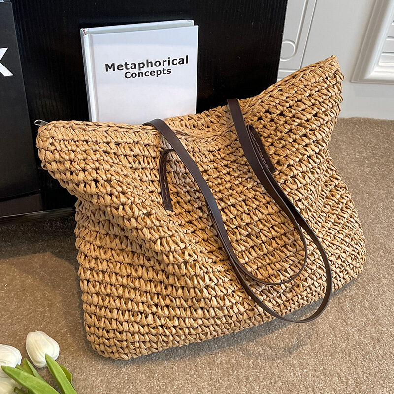 Summer Woven Shoulder Bag Ins Fashion Large Capacity
