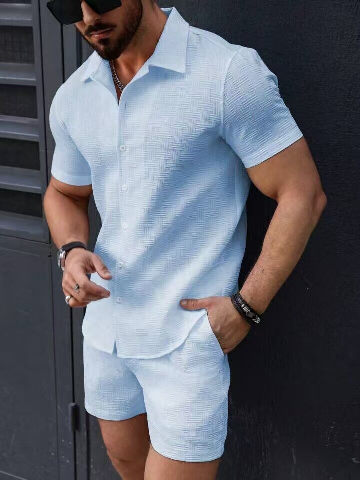 Leisure Breathable Beach Two Piece Suits Mens Summer